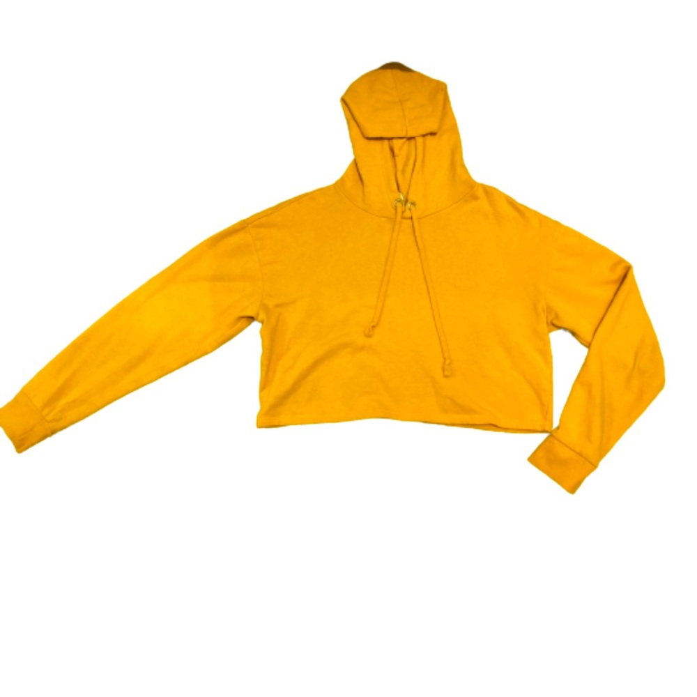 Stylish Yellow cropped hoodie